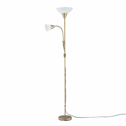 Alona.com.au Home & Garden > Lighting > Floor Lamps Artiss Gold Floor Lamp with Reading Light | Mother and Child Standing Lamp with 360 Flexible Gooseneck, Individual Switch & Plate Shade, E27 & E14 Bulb (Not Included) Home Living Room Office Reading