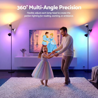 Alona.com.au Home & Garden > Lighting > Floor Lamps Artiss RGB Floor Lamp LED with 3 Swivel Lights Color Changing Lamp with Remote Stepless Dimmable