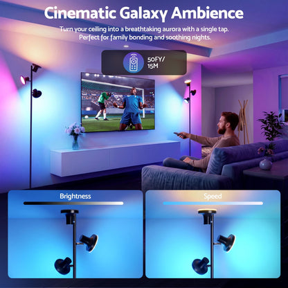 Alona.com.au Home & Garden > Lighting > Floor Lamps Artiss RGB Floor Lamp LED with 3 Swivel Lights Color Changing Lamp with Remote Stepless Dimmable