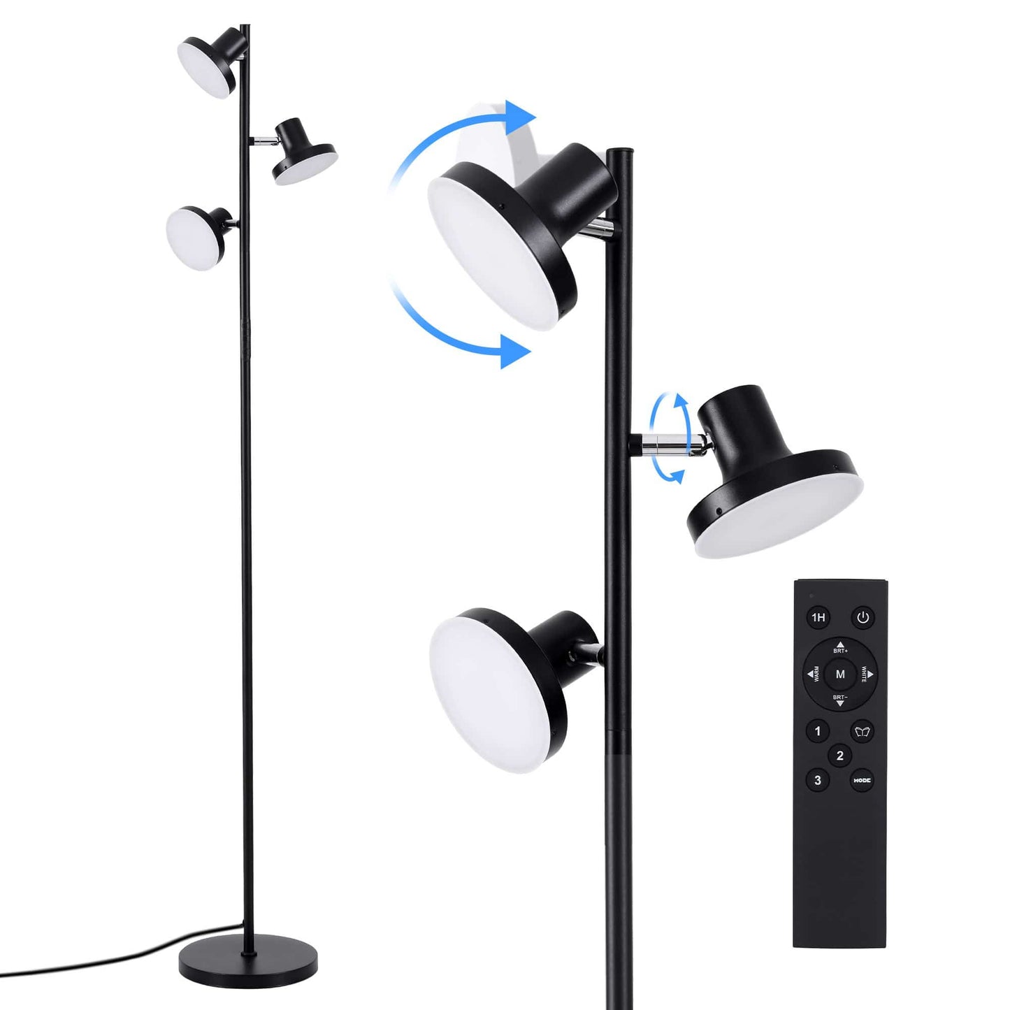 Alona.com.au Home & Garden > Lighting > Floor Lamps Artiss RGB Floor Lamp LED with 3 Swivel Lights Color Changing Lamp with Remote Stepless Dimmable