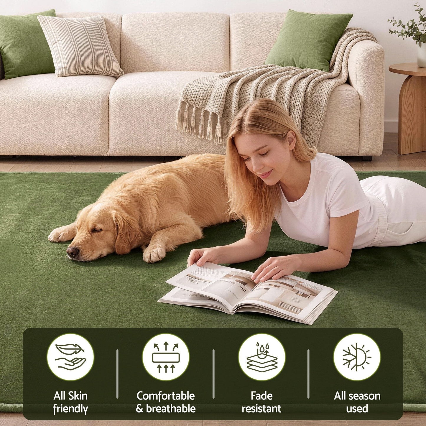 Alona.com.au Home & Garden > Rugs > Door Mats Artiss Tatami Mat Floor Mattress 3cm Thick Futon Mattresses Mellow Mat Rugs Living Room Green