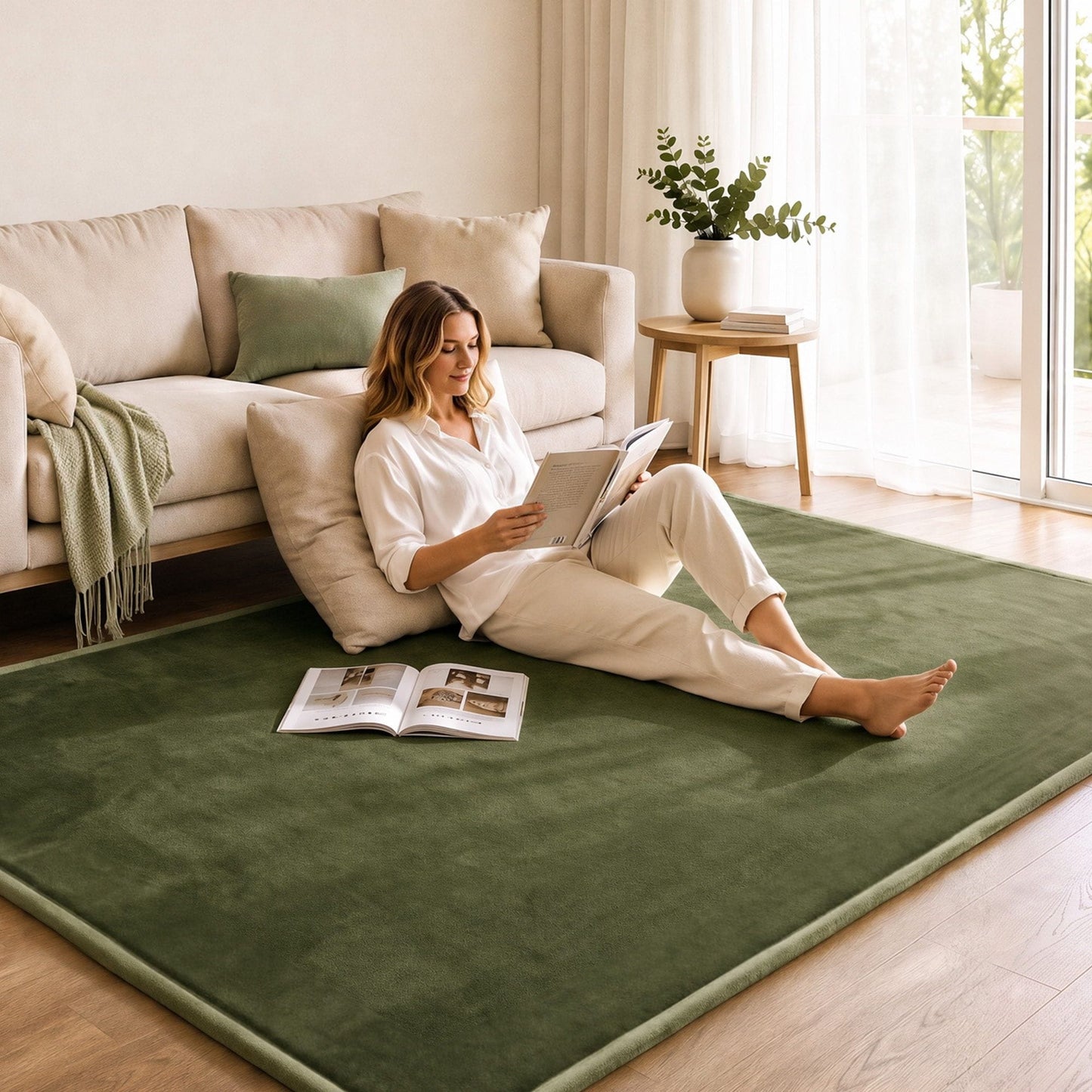 Alona.com.au Home & Garden > Rugs > Door Mats Artiss Tatami Mat Floor Mattress 3cm Thick Futon Mattresses Mellow Mat Rugs Living Room Green