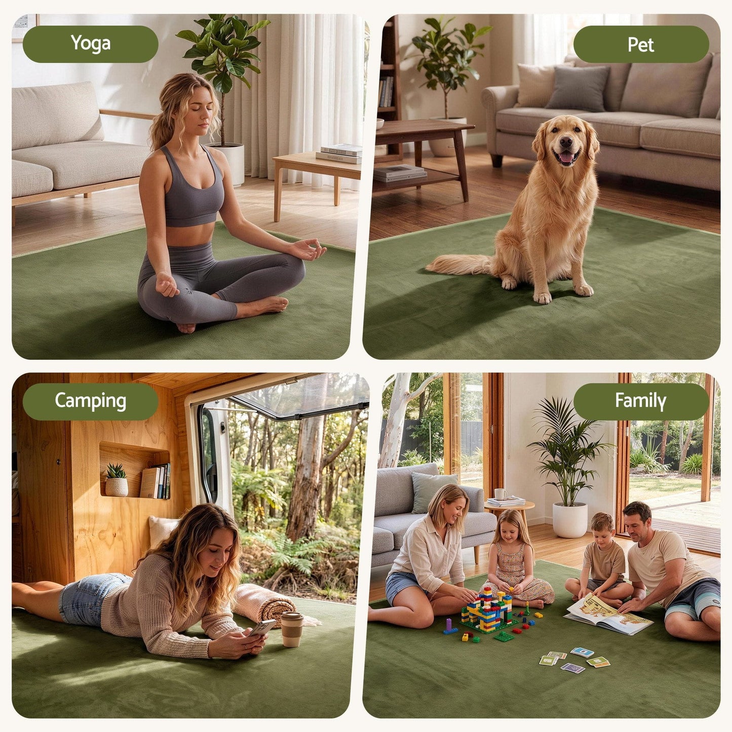 Alona.com.au Home & Garden > Rugs > Door Mats Artiss Tatami Mat Floor Mattress 3cm Thick Futon Mattresses Mellow Mat Rugs Living Room Green