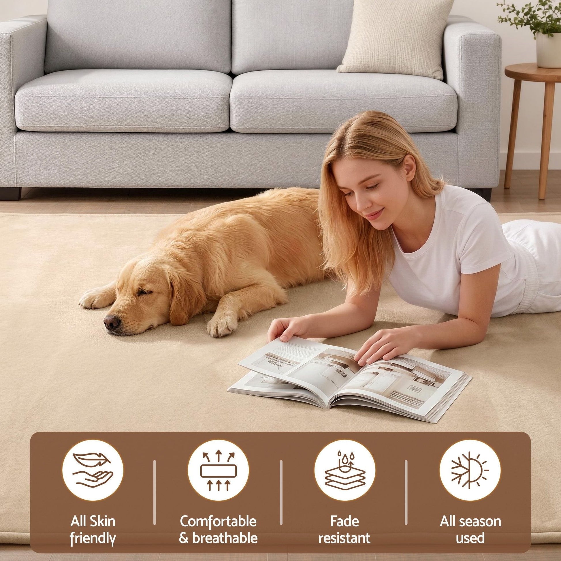 Alona.com.au Home & Garden > Rugs > Floor Rugs Artiss Tatami Mat Floor Mattress 3cm Thick Futon Mattresses Mellow Mat Rugs Living Room Beige