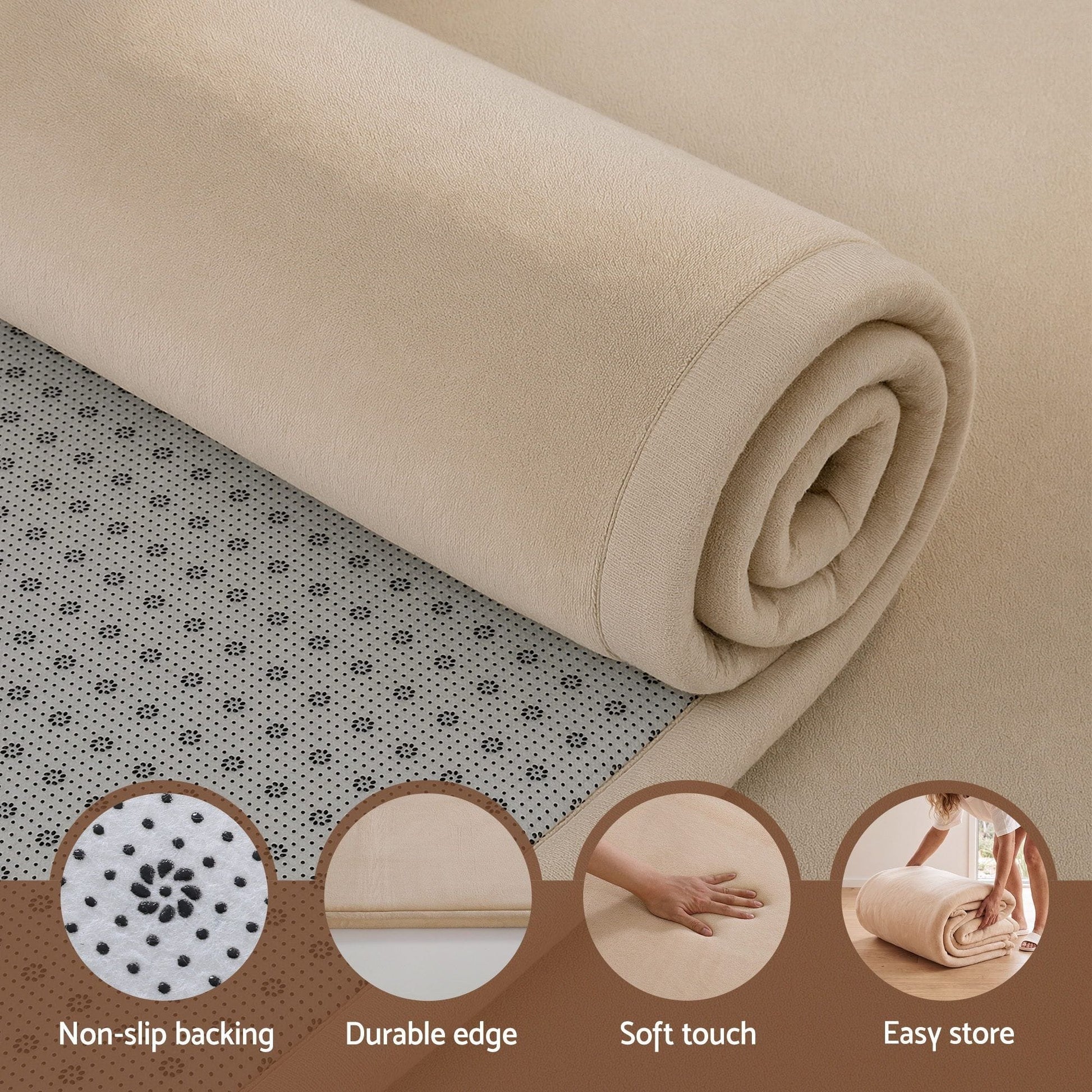 Alona.com.au Home & Garden > Rugs > Floor Rugs Artiss Tatami Mat Floor Mattress 3cm Thick Futon Mattresses Mellow Mat Rugs Living Room Beige