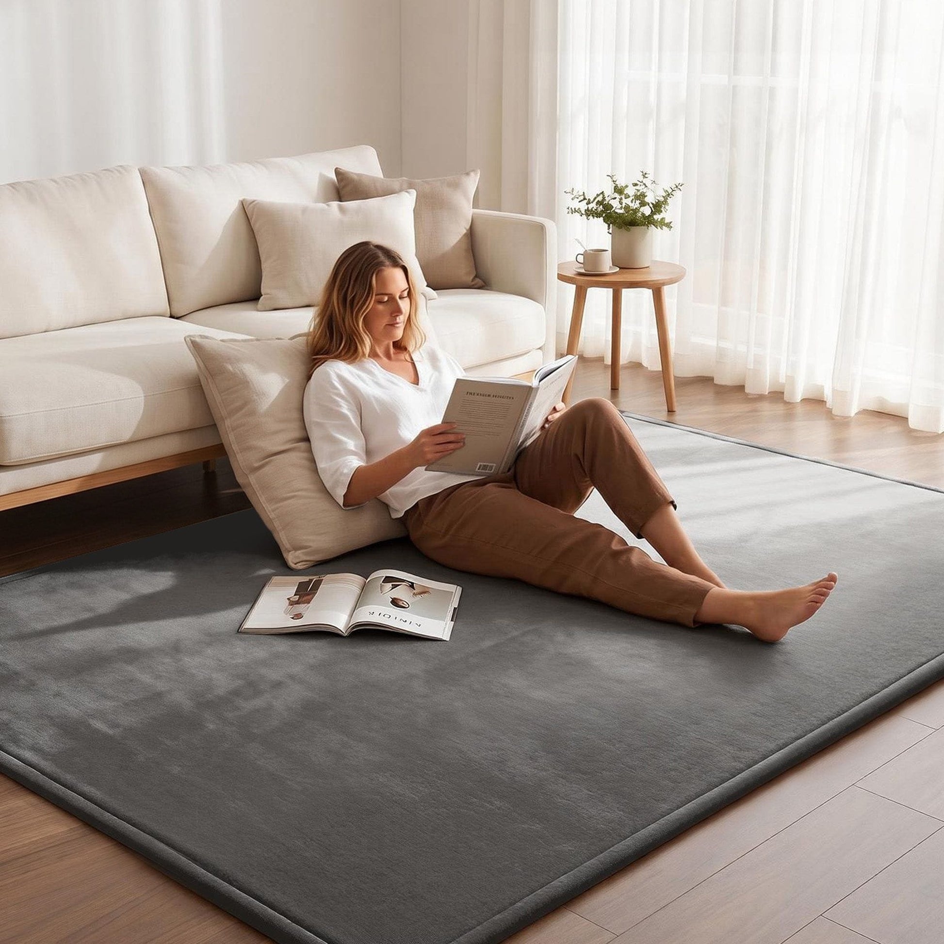 Alona.com.au Home & Garden > Rugs > Floor Rugs Artiss Tatami Mat Floor Mattress 3cm Thick Futon Mattresses Mellow Mat Rugs Living Room Grey