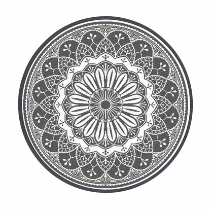 Alona.com.au Home & Garden > Rugs > Outdoor Rugs Gardeon 180CM Outdoor Rug Reversible Carpet PP Area Mat Patio Rugs Round Grey