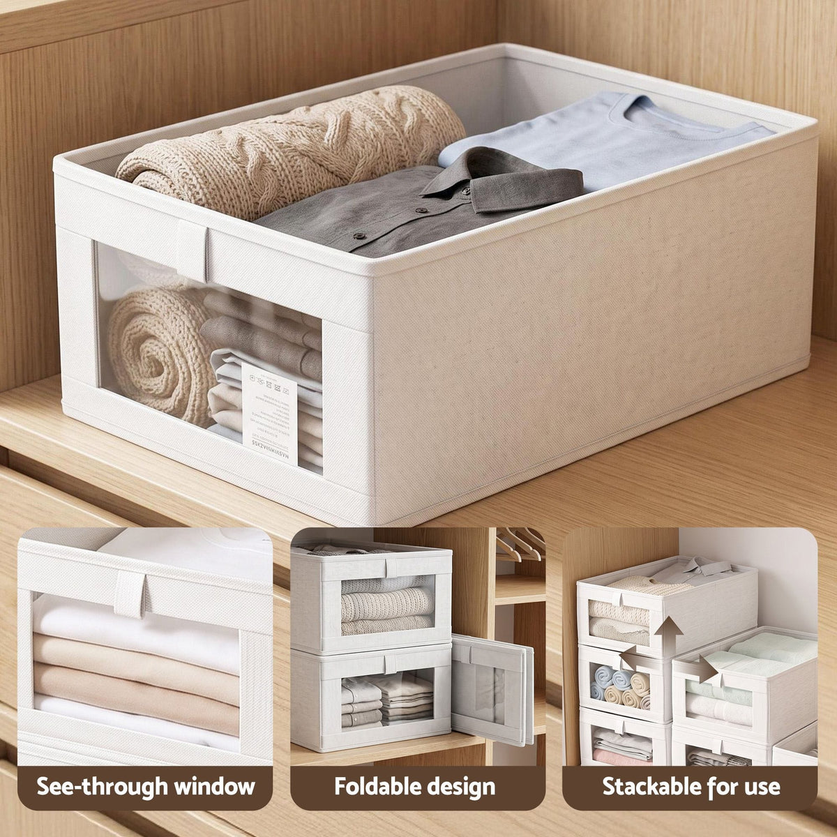 Alona.com.au Home & Garden > Storage > Clothing & Wardrobe Storage Artiss 6 Pack Linen Closet Organizers and Storage Foldable Clothing Bins
