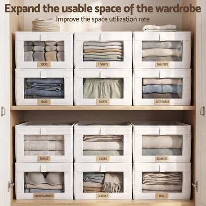 Alona.com.au Home & Garden > Storage > Clothing & Wardrobe Storage Artiss 6 Pack Linen Closet Organizers and Storage Foldable Clothing Bins