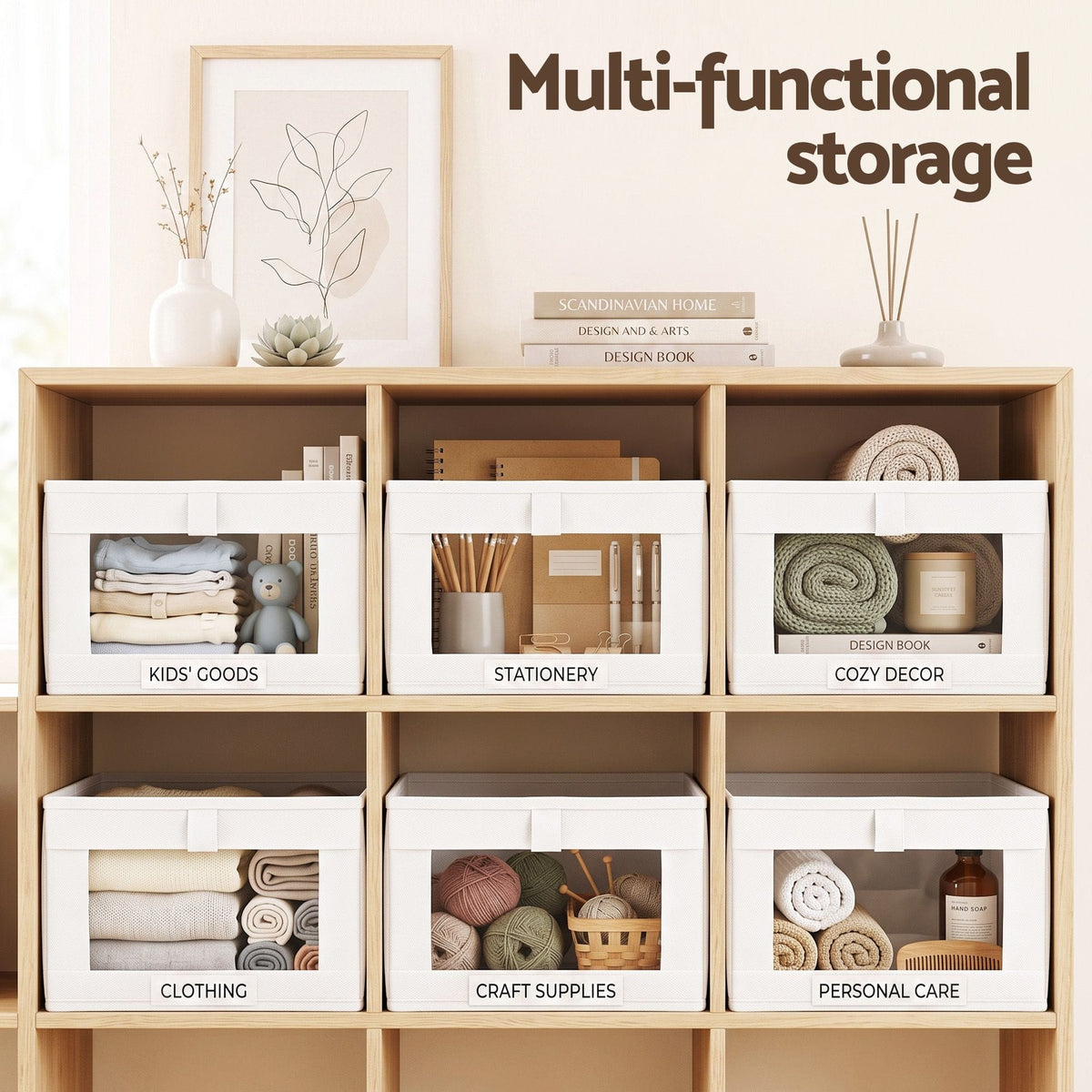 Alona.com.au Home & Garden > Storage > Clothing & Wardrobe Storage Artiss 6 Pack Linen Closet Organizers and Storage Foldable Clothing Bins
