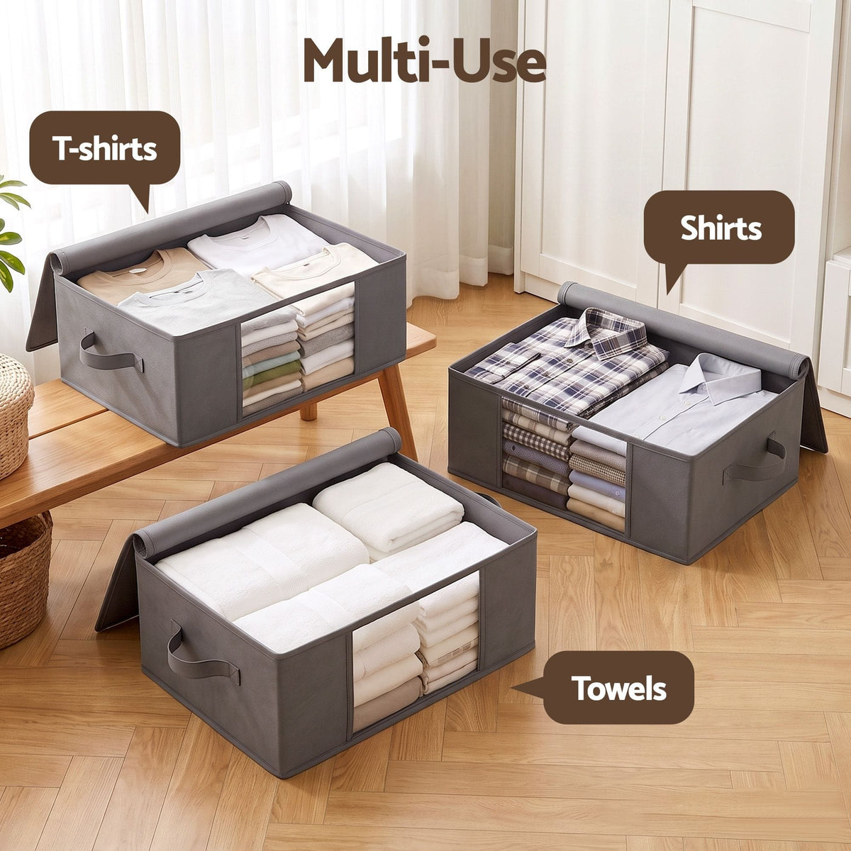 Alona.com.au Home & Garden > Storage > Clothing & Wardrobe Storage Artiss 6 Packs Clothes Storage Bags 35L Foldable Closet Organizer Storage Bins