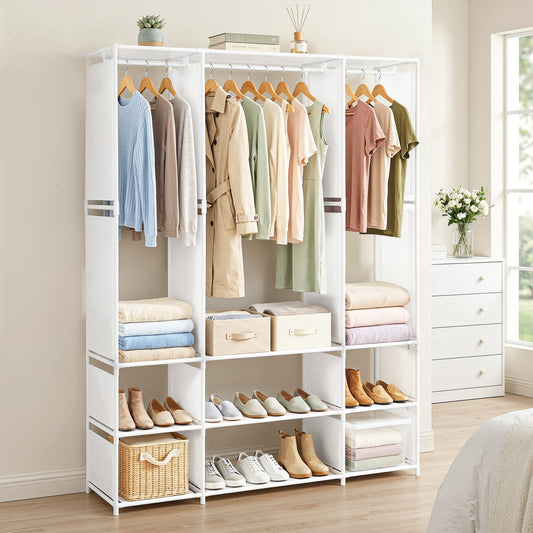 Alona.com.au Home & Garden > Storage > Clothing & Wardrobe Storage Artiss Large Portable Clothes Closet Wardrobe with Open Shelf White