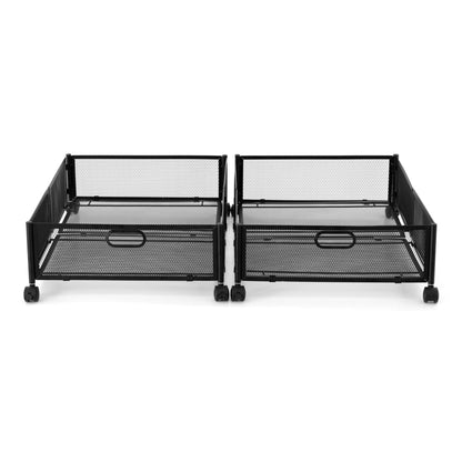 Alona.com.au Home & Garden > Storage > Storage Boxes Artiss 2X Under Bed Storage Containers Metal Boxes Quilt Organiser with Wheels