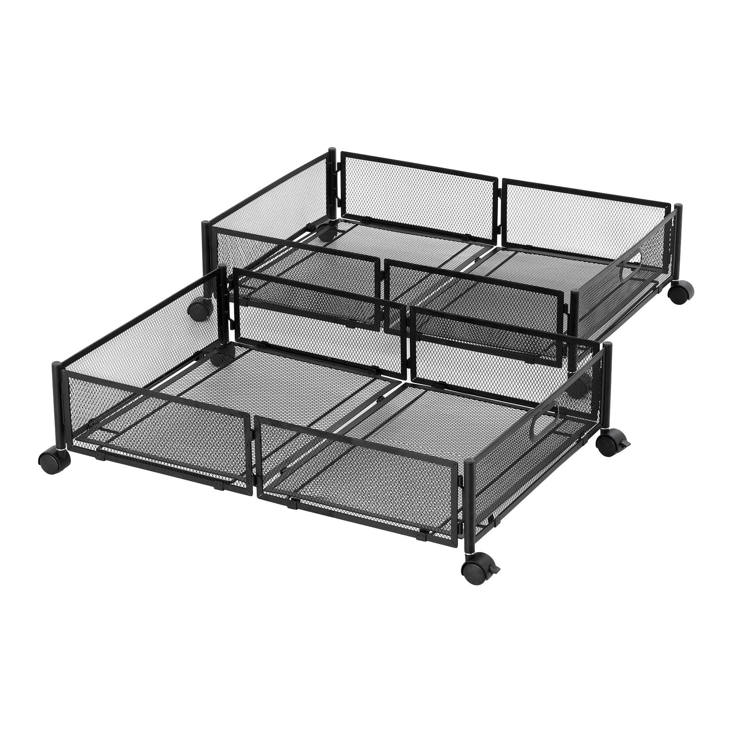 Alona.com.au Home & Garden > Storage > Storage Boxes Artiss 2X Under Bed Storage Containers Metal Boxes Quilt Organiser with Wheels