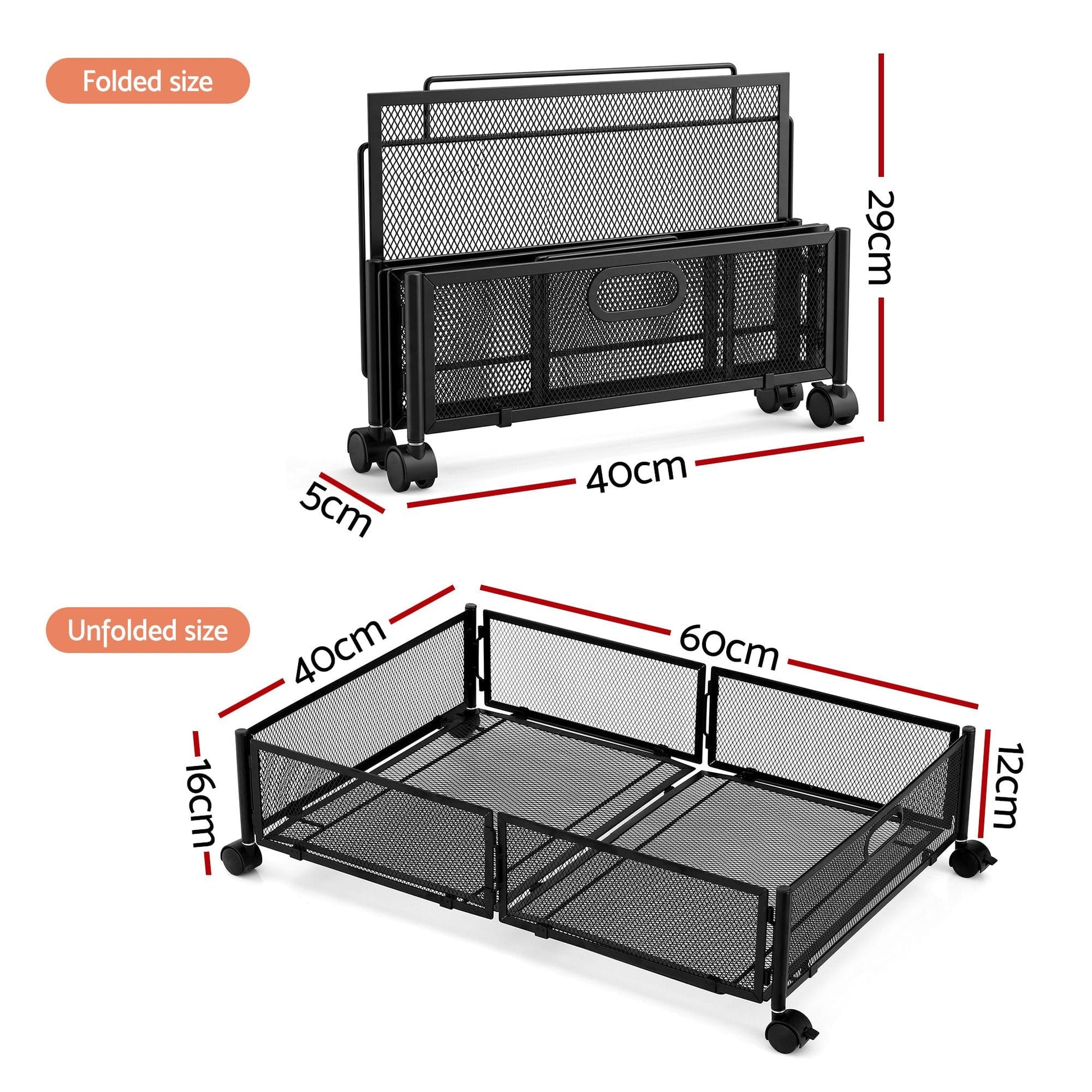 Alona.com.au Home & Garden > Storage > Storage Boxes Artiss 2X Under Bed Storage Containers Metal Boxes Quilt Organiser with Wheels