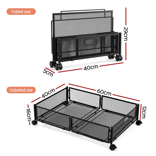 Alona.com.au Home & Garden > Storage > Storage Boxes Artiss 2X Under Bed Storage Containers Metal Boxes Quilt Organiser with Wheels
