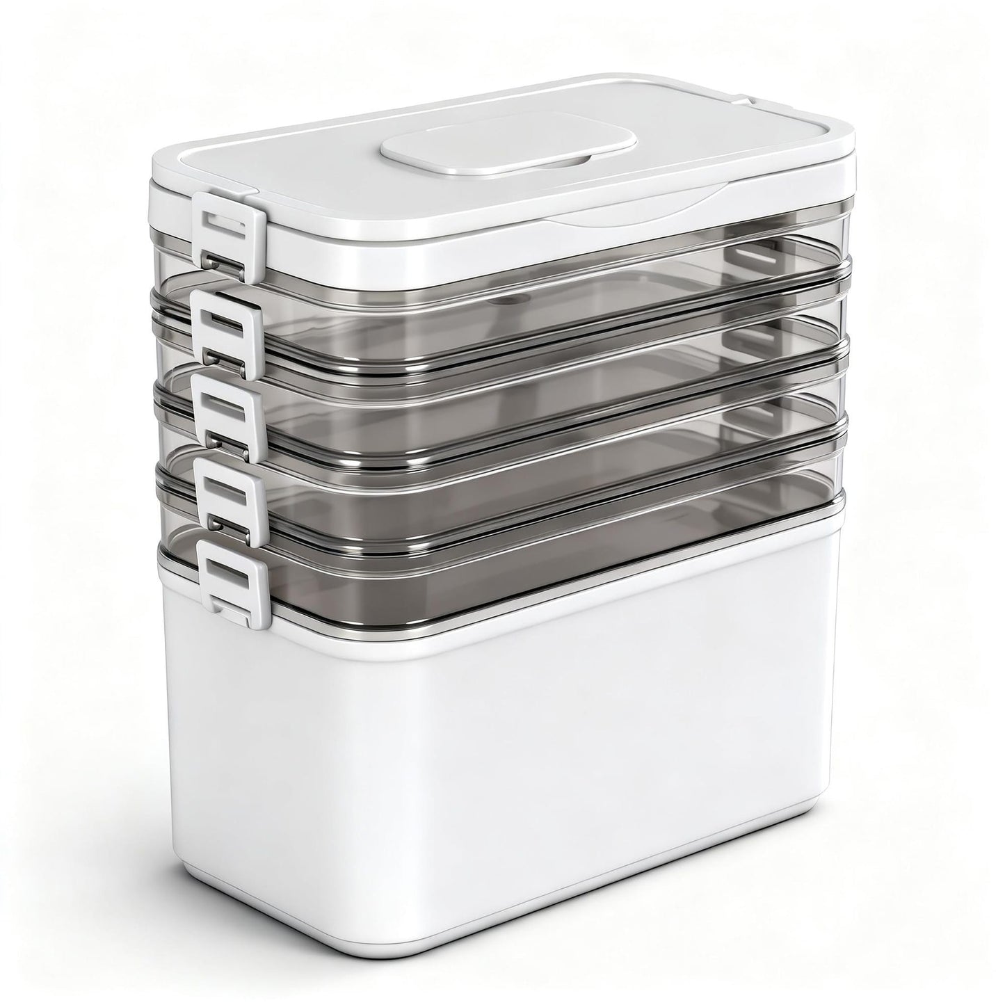 Alona.com.au Home & Garden > Storage > Storage Boxes Artiss 5 Tier Portable Storage Box Detachable with Handles Plastic Clear