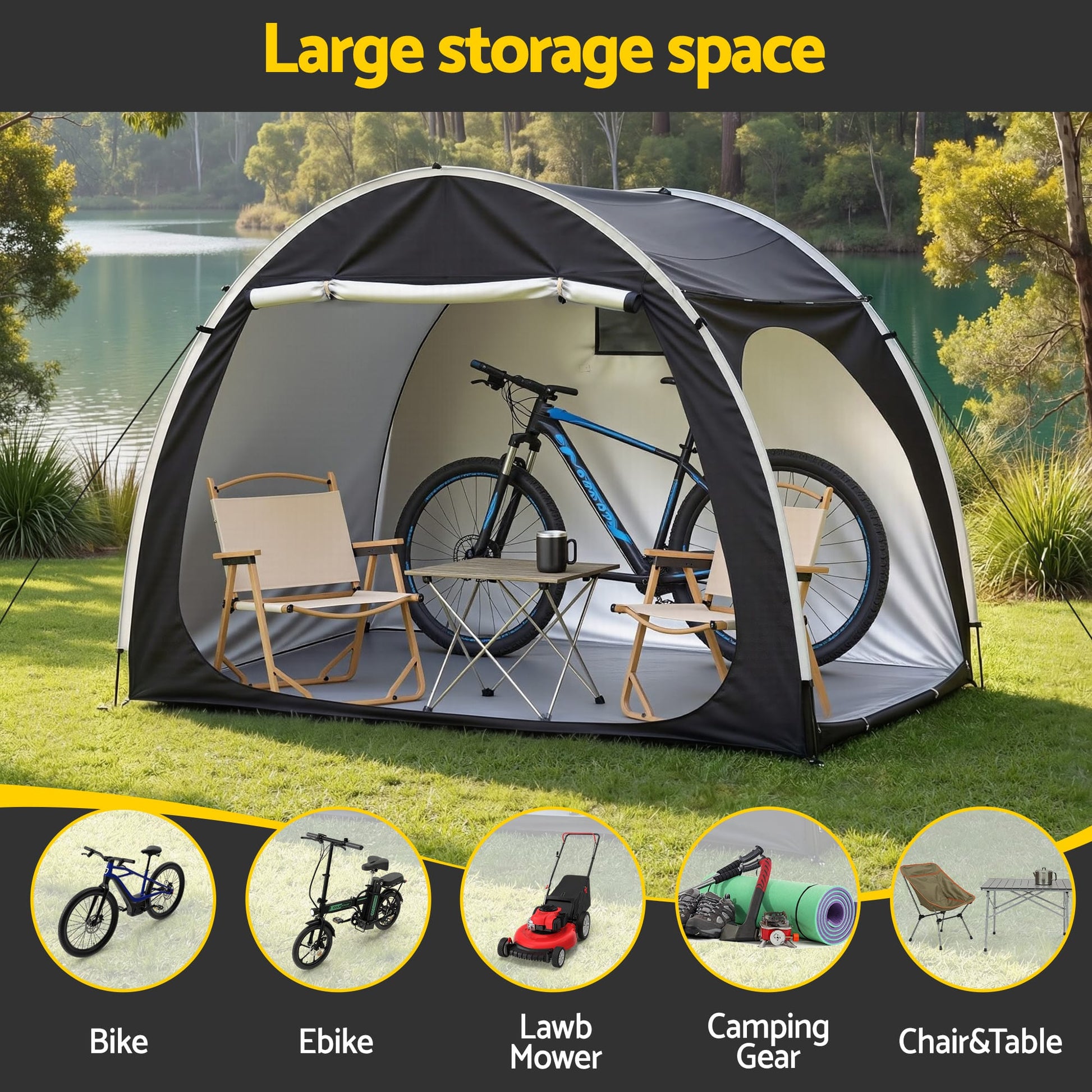 Alona.com.au Home & Garden > Travel > Duffel Bags Giantz Bike Storage Tent Outdoor Waterproof UV Resistant Shelter w/ Ventilation