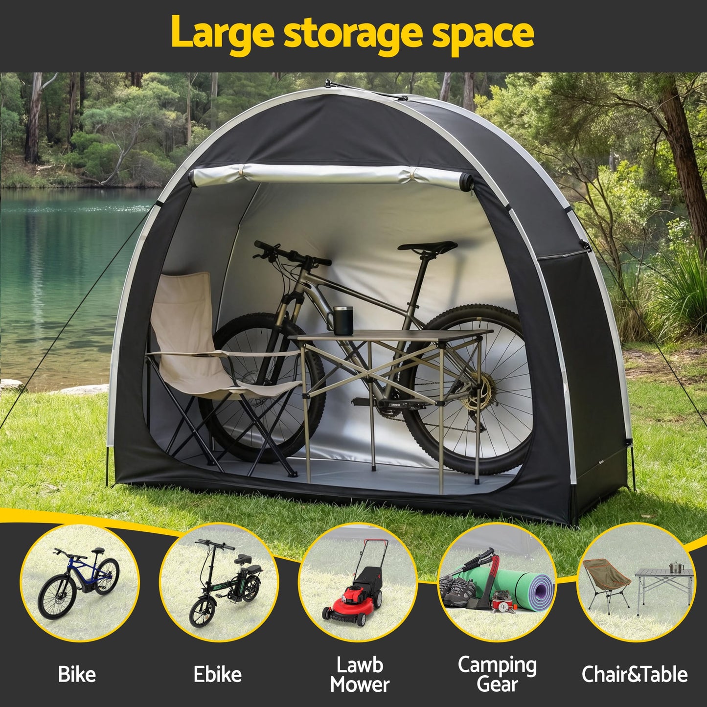 Alona.com.au Home & Garden > Travel > Duffel Bags Giantz Bike Storage Tent Waterproof Outdoor UV Protection Shelter w/ Large Space