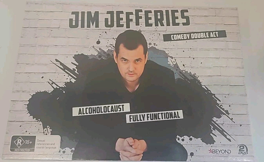 Alona.com.au Jim Jefferied Stand Up Comedy ALCOHOLOCAUST FULLY FUNCTIONAL DVD BOXSET Reg 4