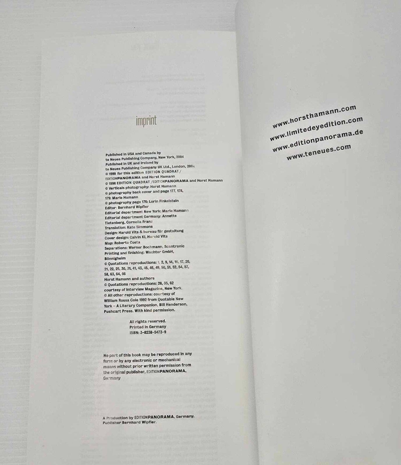 Alona.com.au New York Veritcal Hardcover by Horst Hamann New York Photography 2004