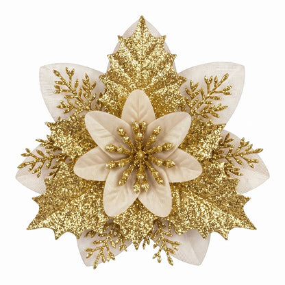 Alona.com.au Occasions > Christmas > Christmas Decorations Jingle Jollys 10Pcs Christmas Tree Flower Set Garland Wreath Poinsettia Decorations