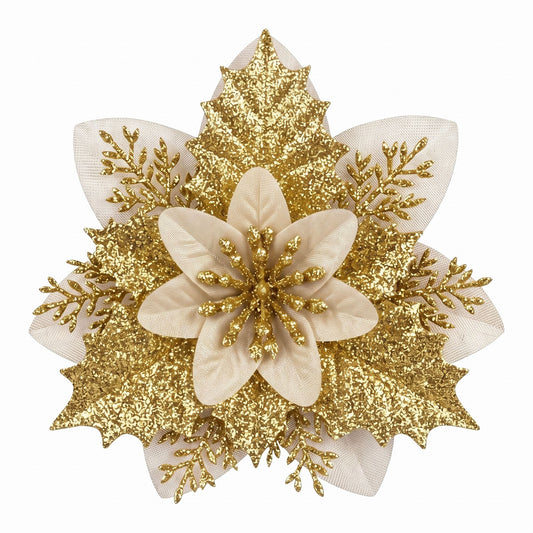 Alona.com.au Occasions > Christmas > Christmas Decorations Jingle Jollys 10Pcs Christmas Tree Flower Set Garland Wreath Poinsettia Decorations