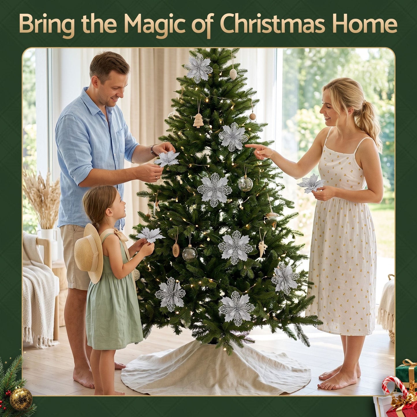 Alona.com.au Occasions > Christmas > Christmas Decorations Jingle Jollys 20Pcs Christmas Tree Flower Set Garland Wreath Poinsettia Decorations