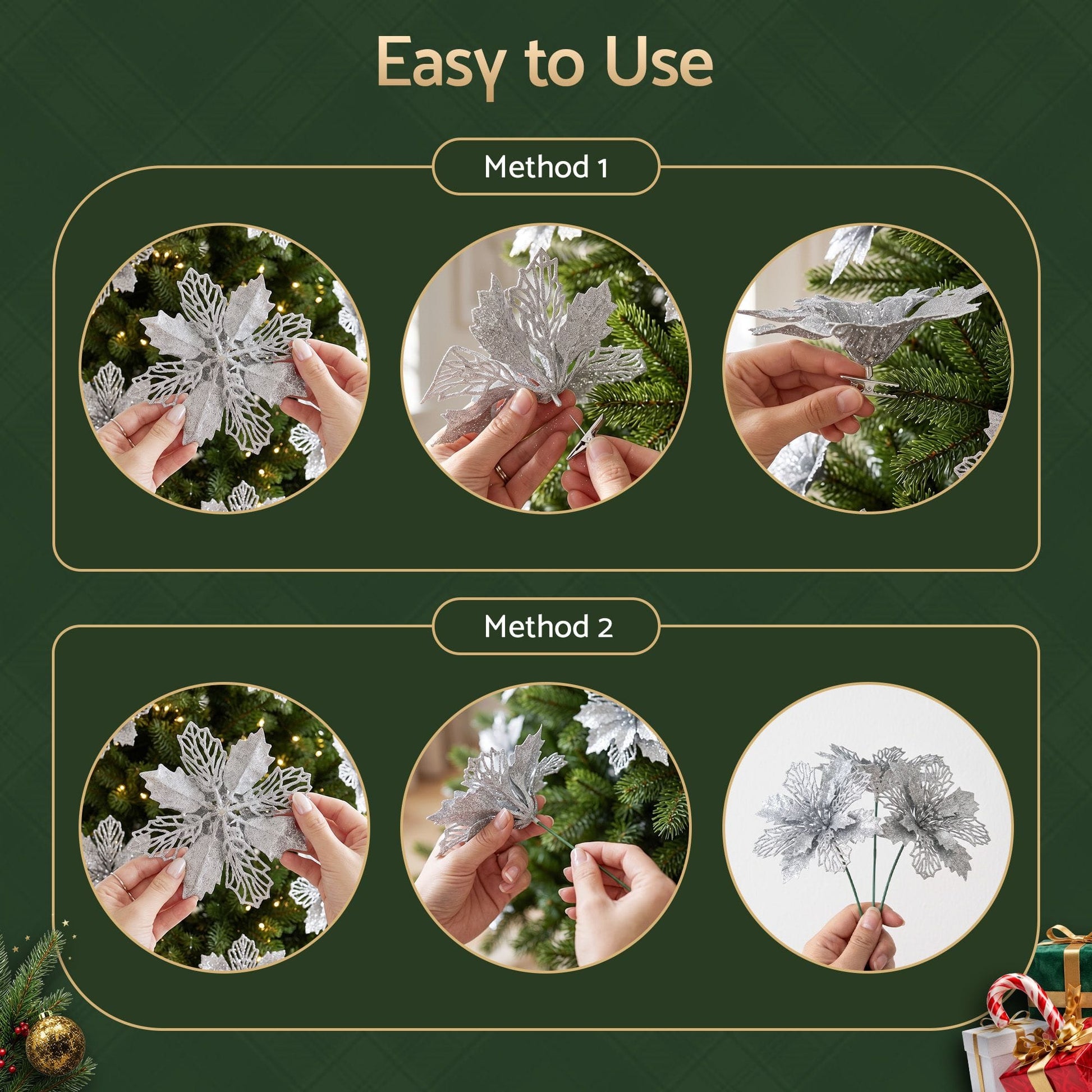 Alona.com.au Occasions > Christmas > Christmas Decorations Jingle Jollys 20Pcs Christmas Tree Flower Set Garland Wreath Poinsettia Decorations
