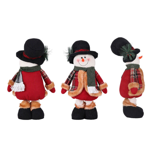 Alona.com.au Occasions > Christmas > Christmas Decorations Jingle Jollys Christmas Snowman Ornament 40-56cm Telescopic Tabletop Decoration Doll, Adjustable Length For Tabletop, Window, Mantel, Indoor Holiday Decor