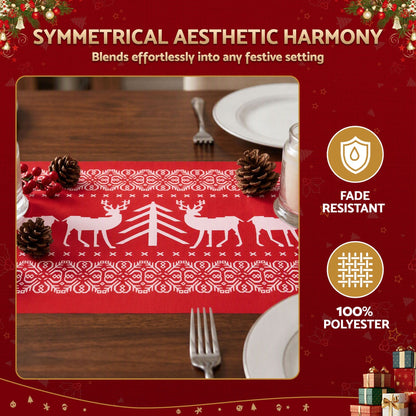 Alona.com.au Occasions > Christmas > Christmas Decorations Jingle Jollys Christmas Table Runner Reindeers 270x28CM Dining Party Decor Red