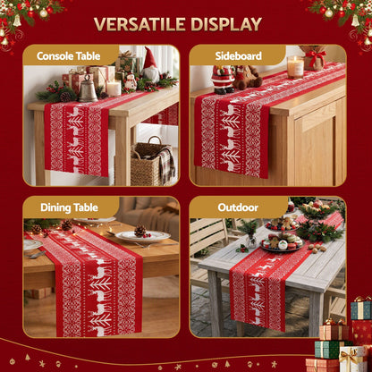 Alona.com.au Occasions > Christmas > Christmas Decorations Jingle Jollys Christmas Table Runner Reindeers 270x28CM Dining Party Decor Red