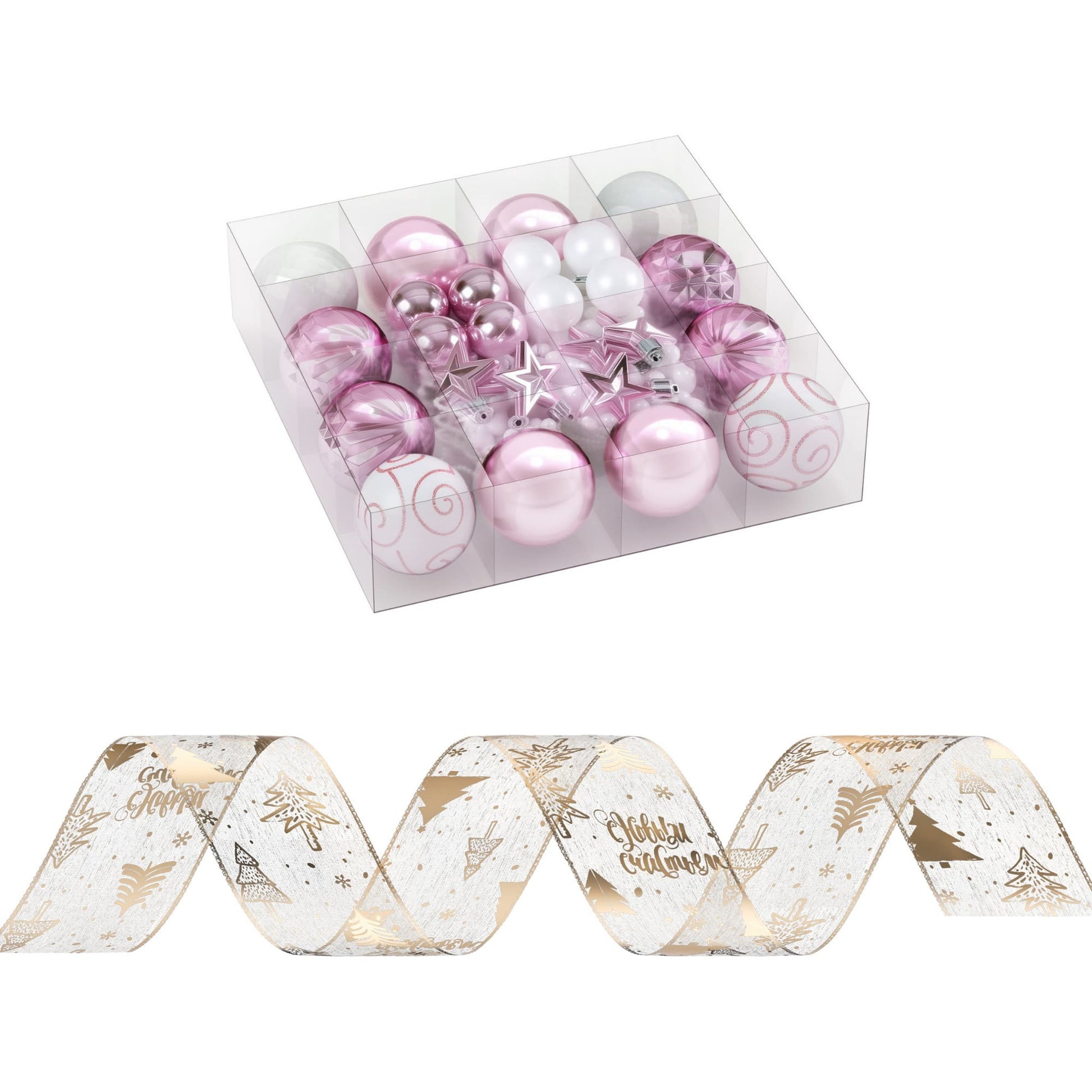 Alona.com.au Occasions > Christmas > Christmas Decorations Jingle Jollys Christmas Tree Decoration Set Ribbon Baubles Ornaments Party 34pcs