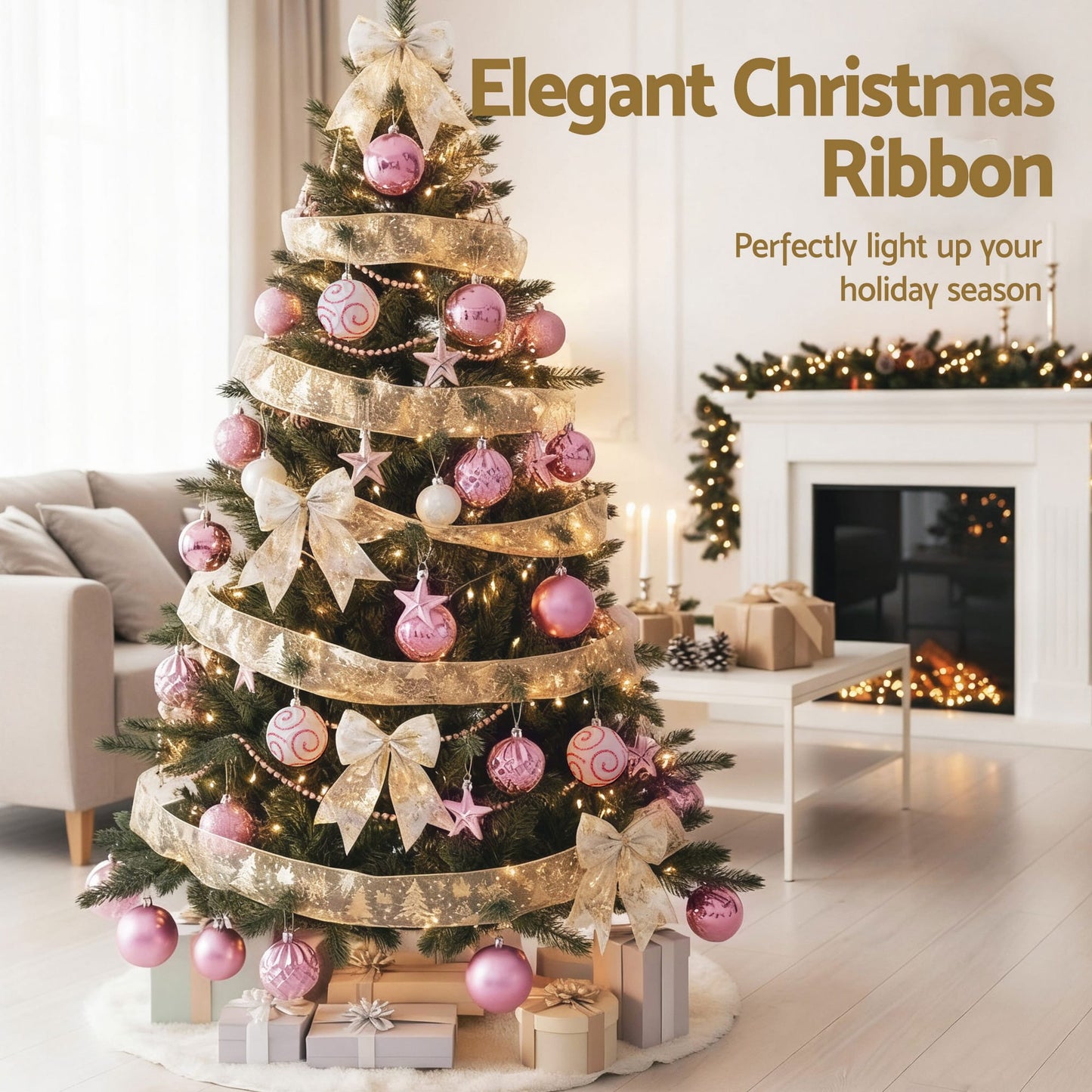 Alona.com.au Occasions > Christmas > Christmas Decorations Jingle Jollys Christmas Tree Decoration Set Ribbon Baubles Ornaments Party 34pcs