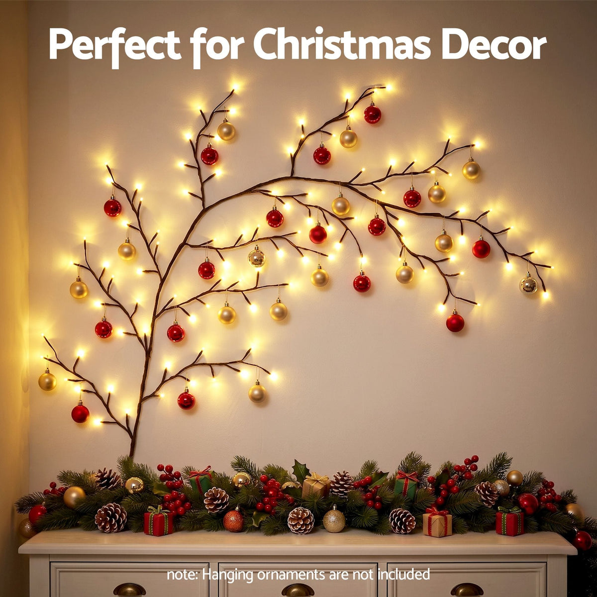 Alona.com.au Occasions > Christmas > Christmas Decorations Jingle Jollys Christmas Willow Vine Lights Branch LED Fairy DIY Wall Decor 1.8m Warm White