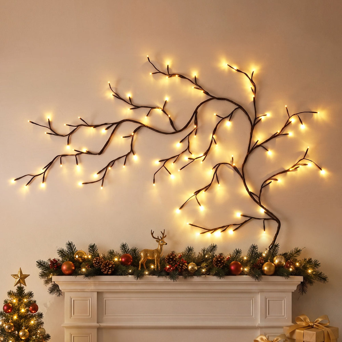 Alona.com.au Occasions > Christmas > Christmas Decorations Jingle Jollys Christmas Willow Vine Lights Branch LED Fairy DIY Wall Decor 1.8m Warm White