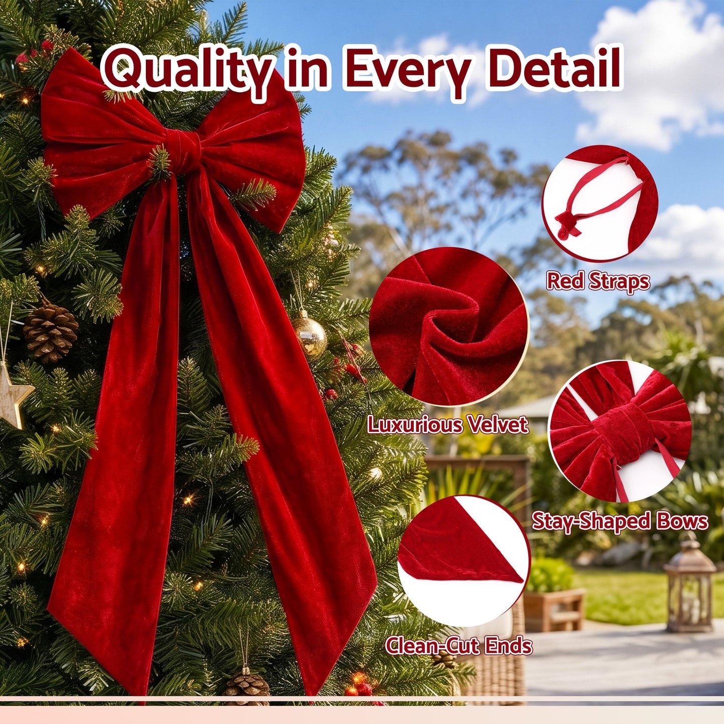 Alona.com.au Occasions > Christmas > Christmas Decorations Jingle Jollys Red Velvet Christmas Bows Tree Decorations Xmas Ornaments