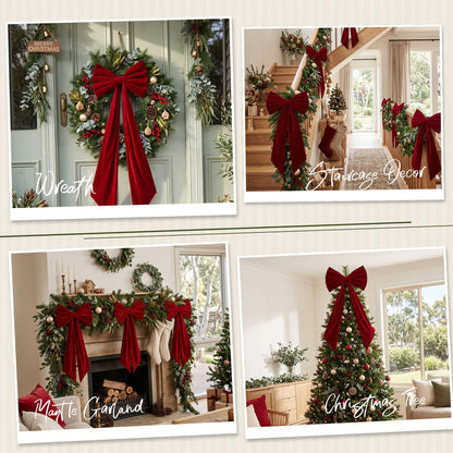 Alona.com.au Occasions > Christmas > Christmas Decorations Jingle Jollys Red Velvet Christmas Bows Tree Decorations Xmas Ornaments