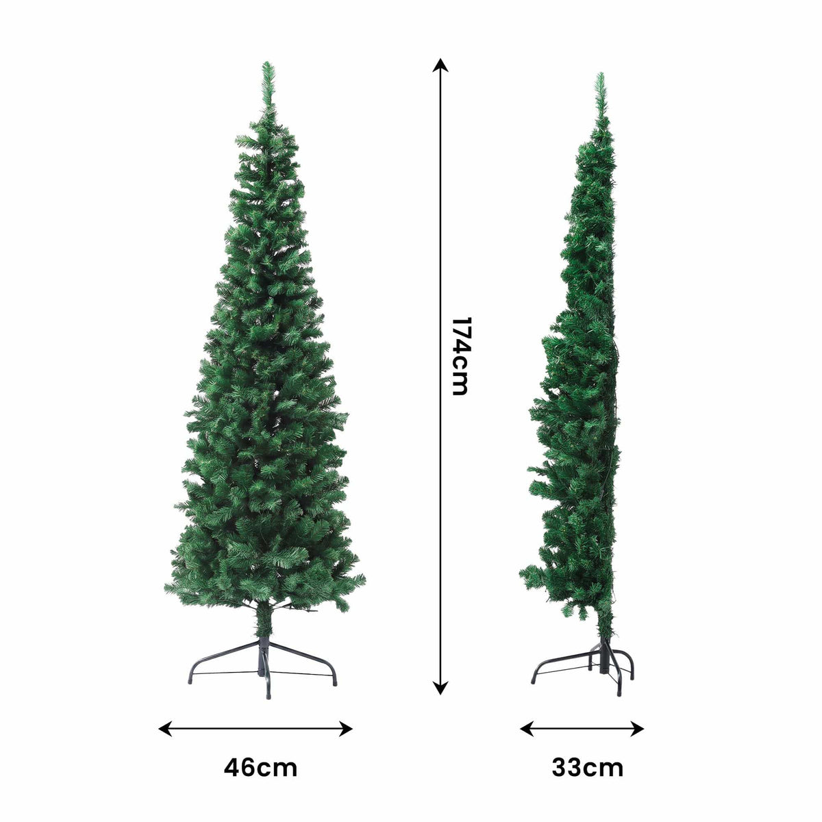 Alona.com.au Occasions > Christmas > Christmas Trees Jingle Jollys 1.8m Pre-Lit Christmas Tree Slim Pencil Xmas Tree Corner Tree