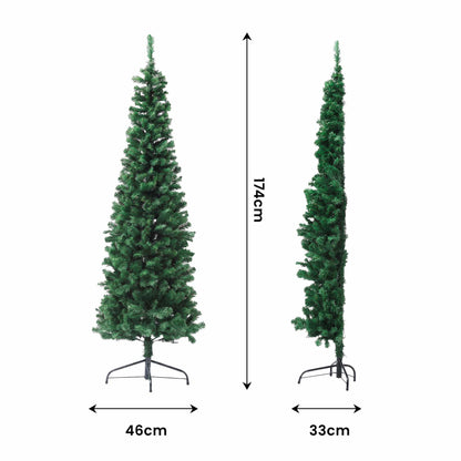 Alona.com.au Occasions > Christmas > Christmas Trees Jingle Jollys 1.8m Pre-Lit Christmas Tree Slim Pencil Xmas Tree Corner Tree