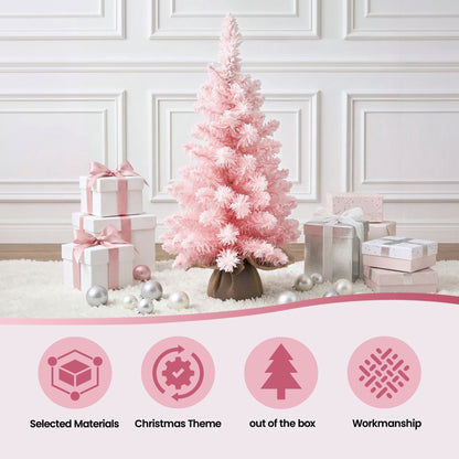 Alona.com.au Occasions > Christmas > Christmas Trees Jingle Jollys 60cm Flocked Pink Christmas Tree Mini Tabletop Xmas Tree