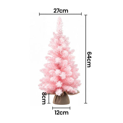Alona.com.au Occasions > Christmas > Christmas Trees Jingle Jollys 60cm Flocked Pink Christmas Tree Mini Tabletop Xmas Tree