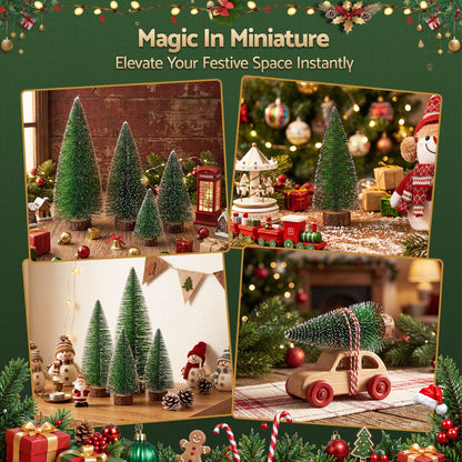 Alona.com.au Occasions > Christmas > Christmas Trees Jingle Jollys Christmas Table Decoration 4Pcs Mini Tree Set Frosted Party Decor