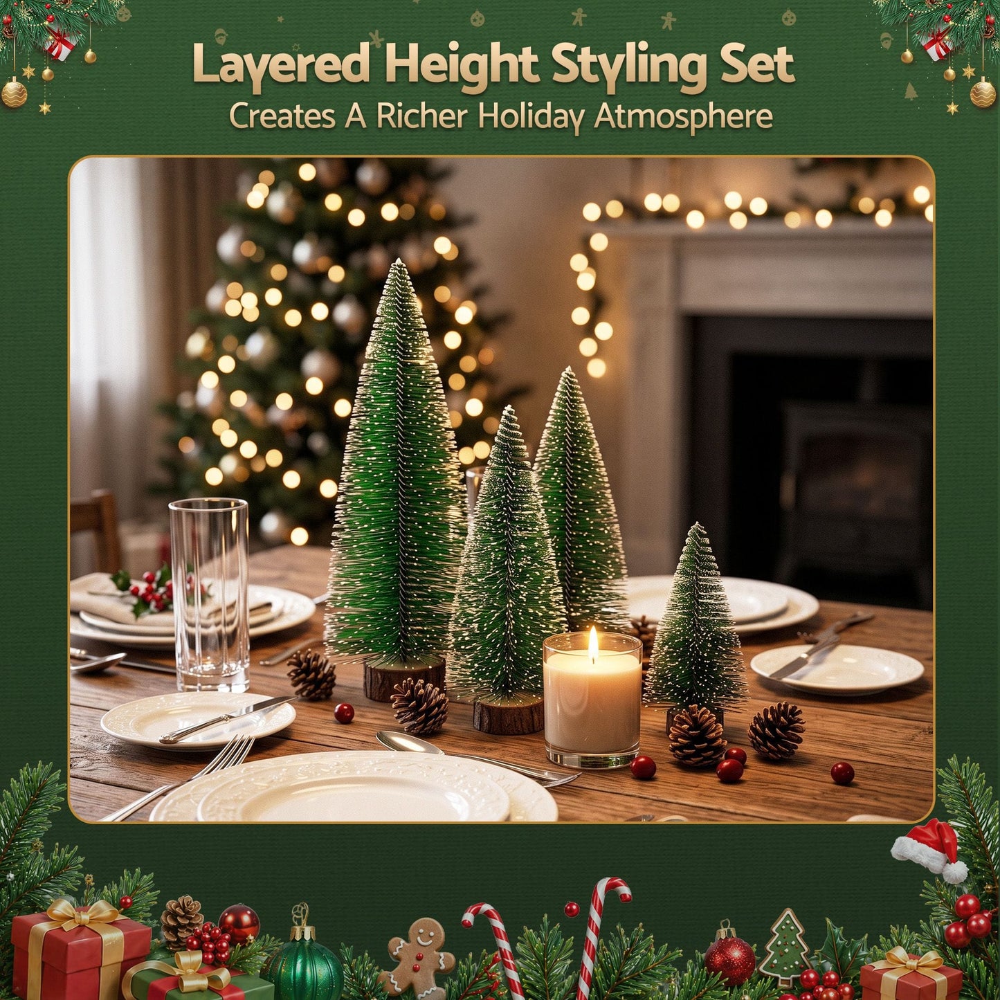Alona.com.au Occasions > Christmas > Christmas Trees Jingle Jollys Christmas Table Decoration 4Pcs Mini Tree Set Frosted Party Decor