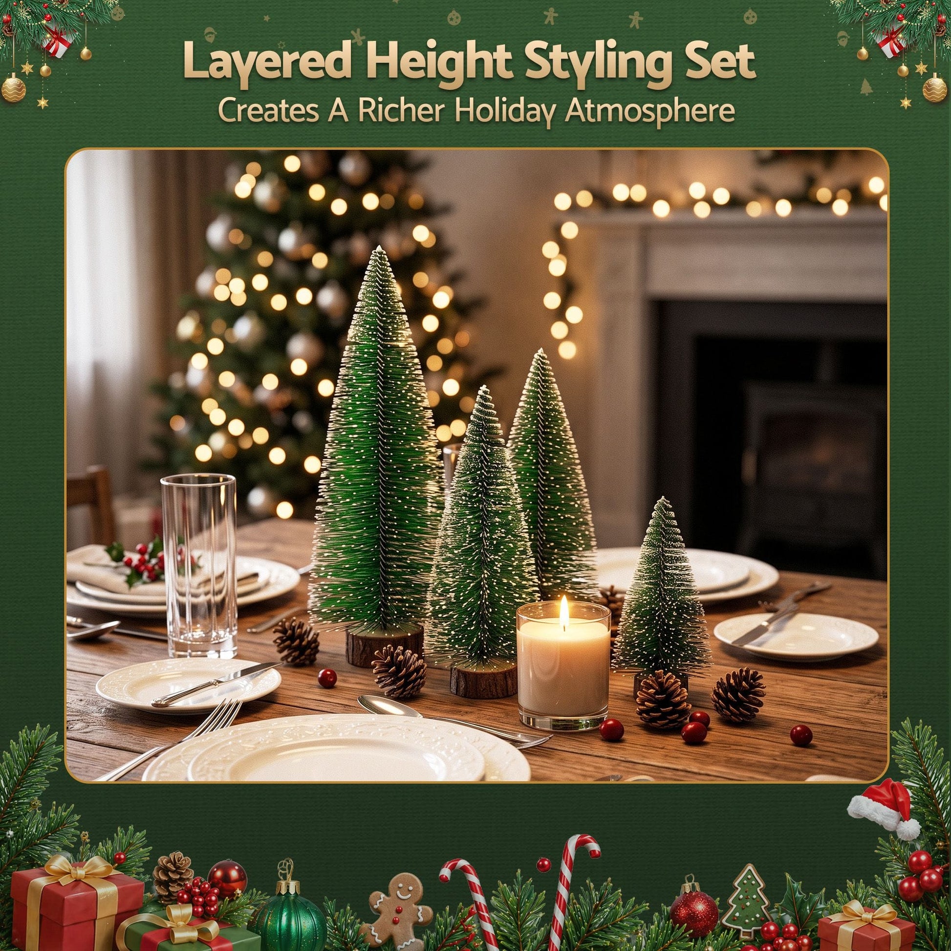 Alona.com.au Occasions > Christmas > Christmas Trees Jingle Jollys Christmas Table Decoration 4Pcs Mini Tree Set Frosted Party Decor