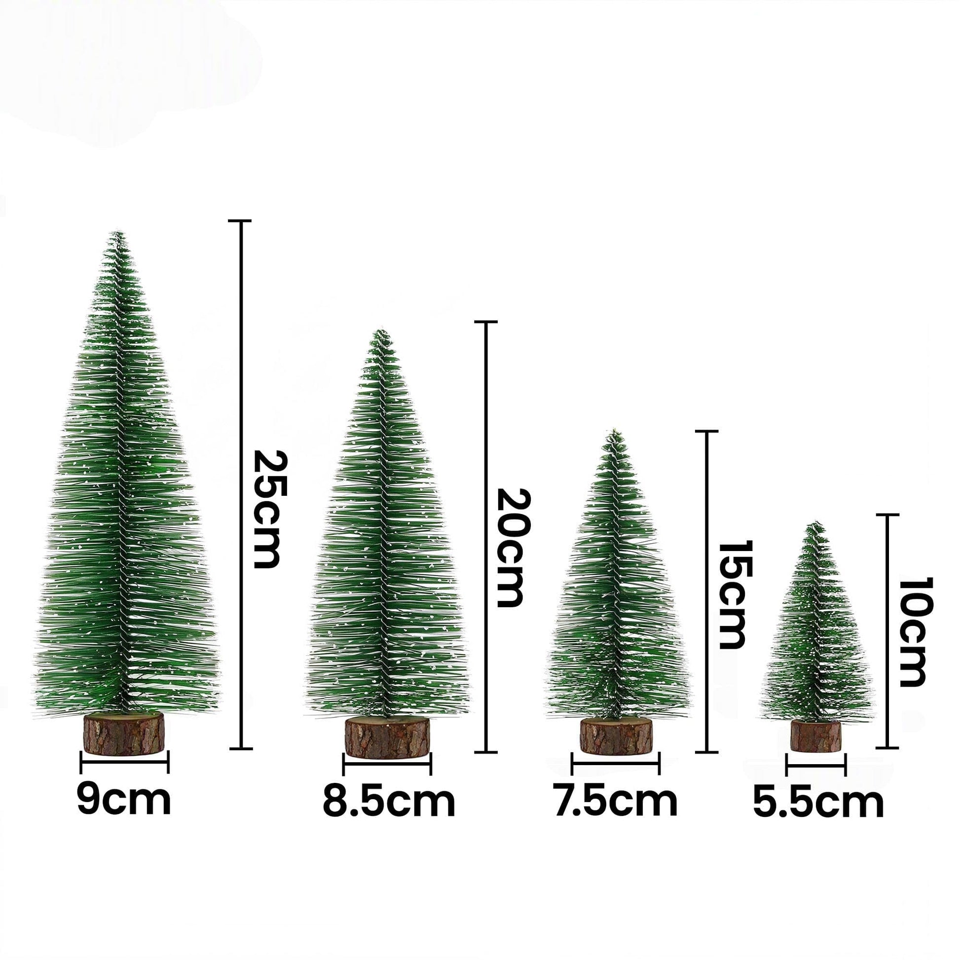 Alona.com.au Occasions > Christmas > Christmas Trees Jingle Jollys Christmas Table Decoration 4Pcs Mini Tree Set Frosted Party Decor