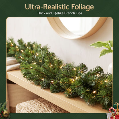 Alona.com.au Occasions > Christmas > Christmas Wreaths & Garlands Jingle Jollys 2.7M Christmas Garland 8 Mode LED Lights Timing 200Tips Xmas Decor