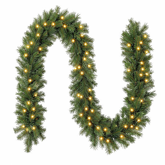 Alona.com.au Occasions > Christmas > Christmas Wreaths & Garlands Jingle Jollys 2.7M Christmas Garland 8 Mode LED Lights Timing 200Tips Xmas Decor