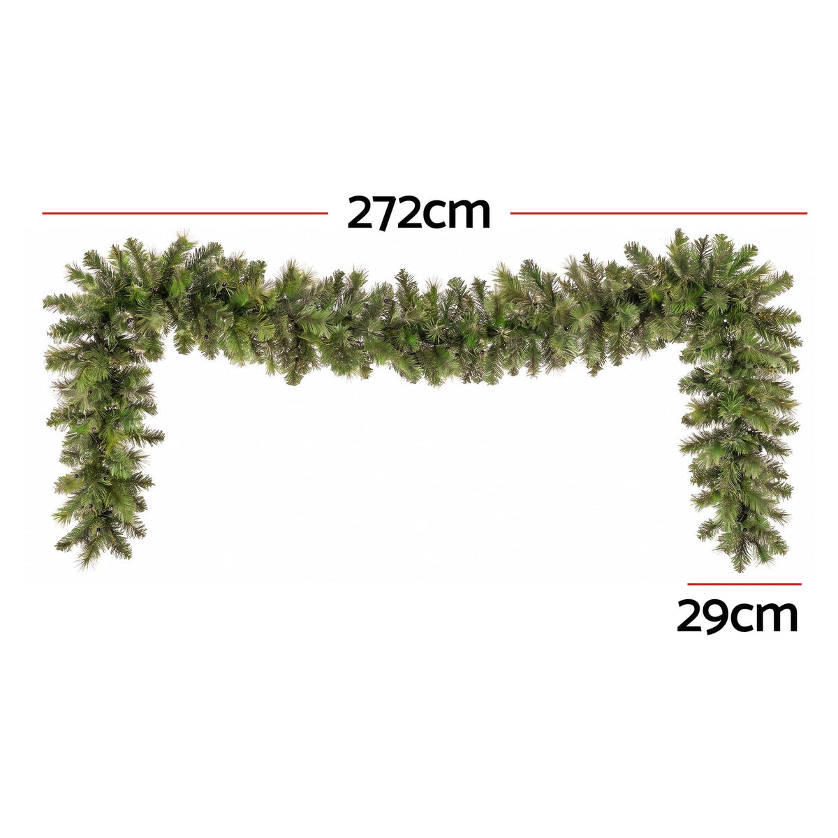 Alona.com.au Occasions > Christmas > Christmas Wreaths & Garlands Jingle Jollys 2.7M Christmas Garland 8 Mode LED Lights Timing 200Tips Xmas Decor