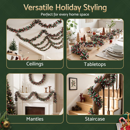 Alona.com.au Occasions > Christmas > Christmas Wreaths & Garlands Jingle Jollys 20M Christmas Tinsel Garland Mixed Colors Xmas Party Decoration